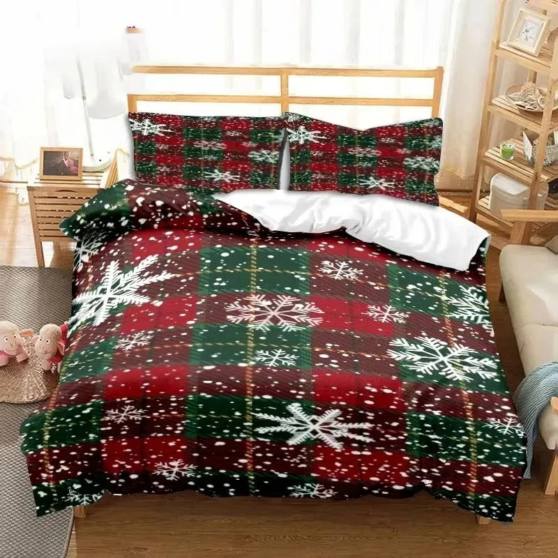 Christmas Snow Pattern with Text Bedding Set Single Twin Full Queen King Size Bed Set Aldult Boys Bedroom 3D Print