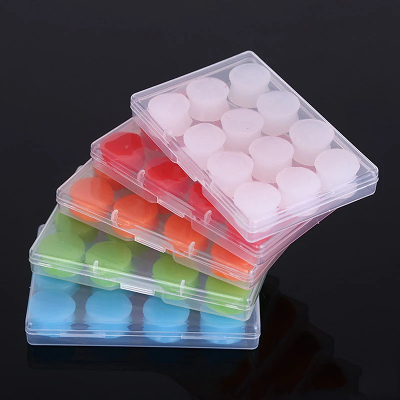 8/12PCS Silicone Ear Plugs Redução de Ruído do Sono Anti Cancelamento Som Isolamento Proteção Earplug Dormir Reutilizáveis Ear Plugs