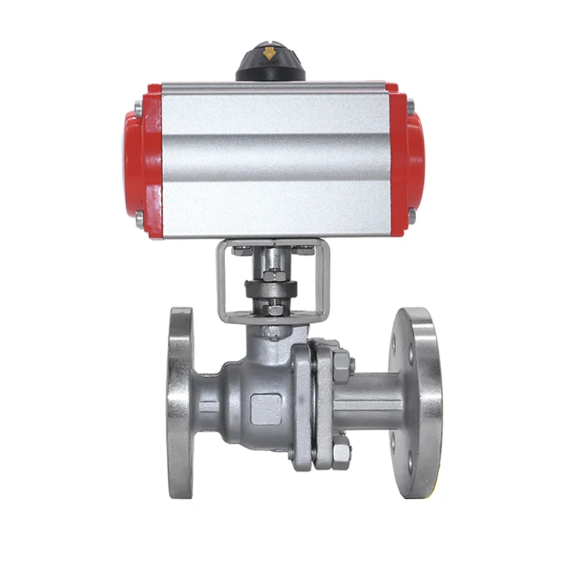 

DN15 304 Stainless Steel Flanged Pneumatic Ball Valve Single Acting Cylinder High Temperature Steam Flange Ball Valves