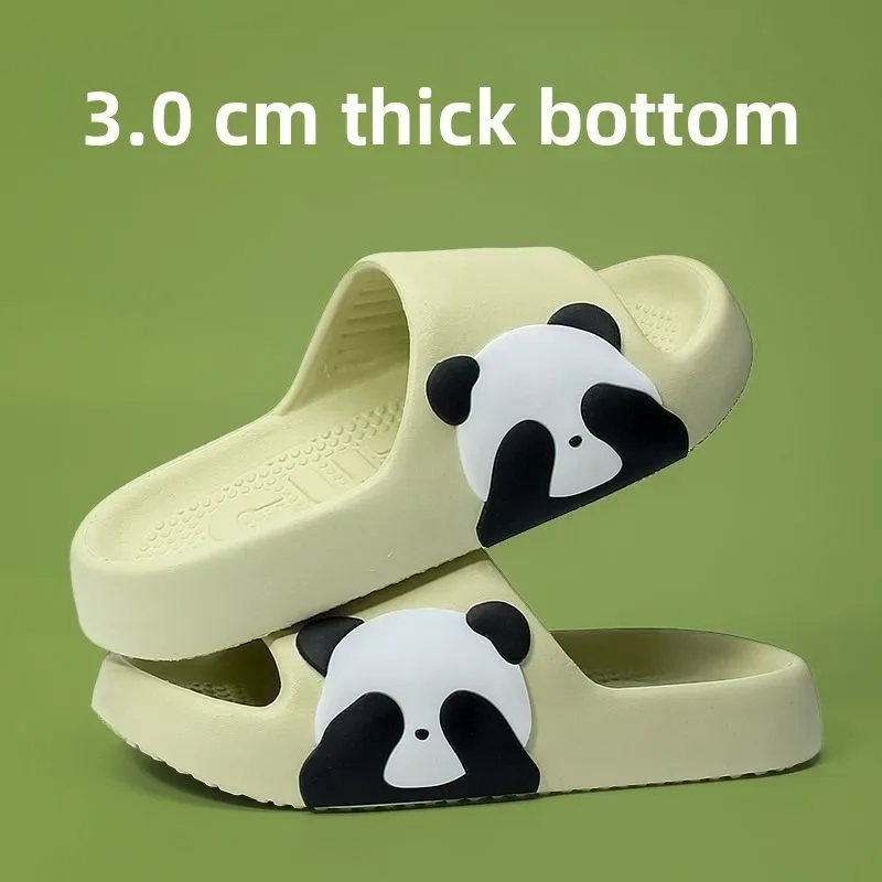 

Женский ​ Нескользящие тапочки с очаровательным рисунком панды и толстой удобной подошвой — мягкая домашняя/повседневная обувь