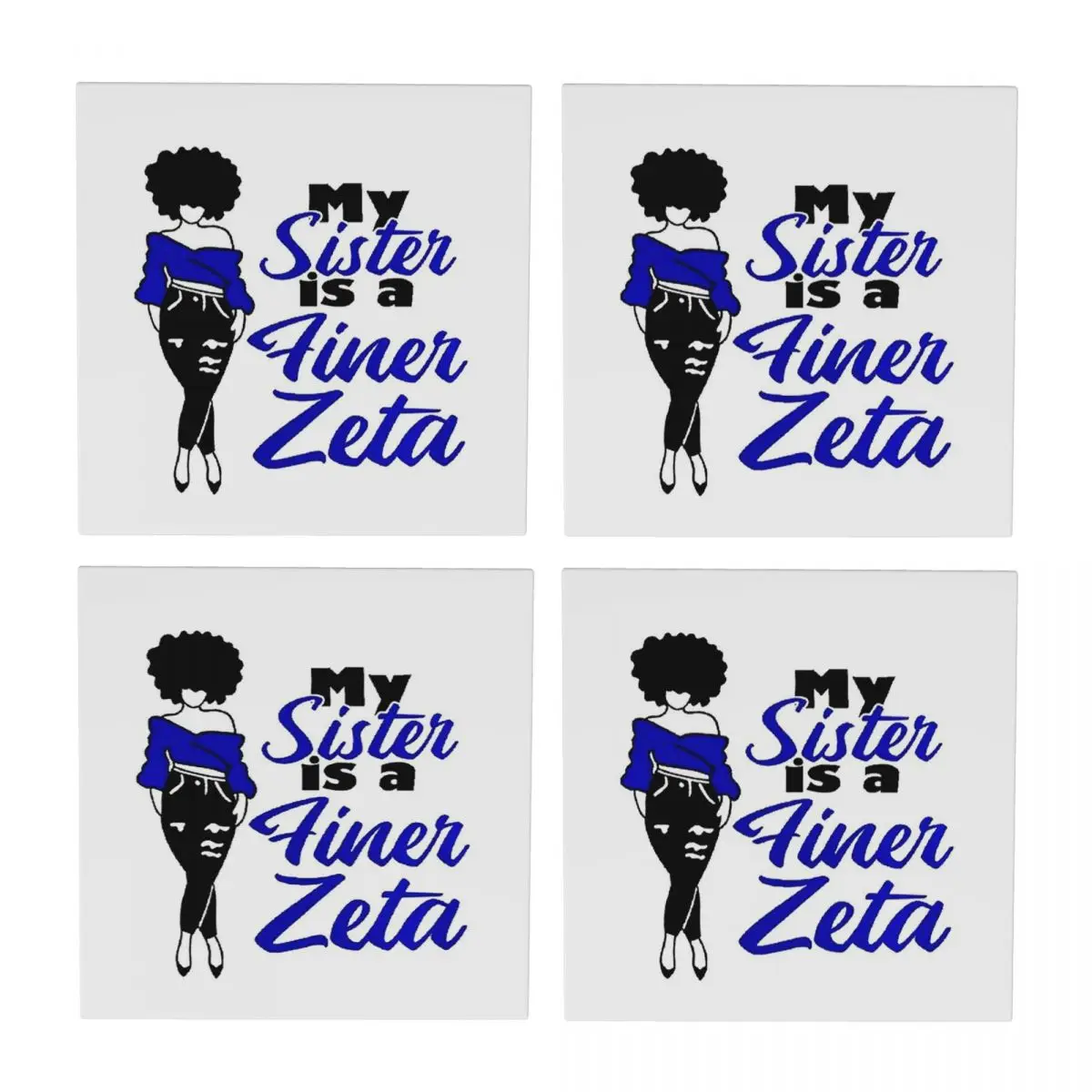 زيتا فاي بيتا نادي نسائي شعار كوستر السيراميك حصيرة مقاومة للحرارة الديكور الجدول أواني المطبخ طاولة طعام حصيرة القهوة حصيرة #1