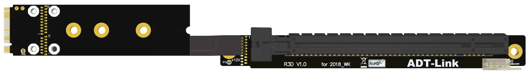 新しい2018グラフィックカード延長ケーブル非USB,m.2からx1カード,nカード,フルスピード,ADT-LINK pcie 3.0x1 8gbps