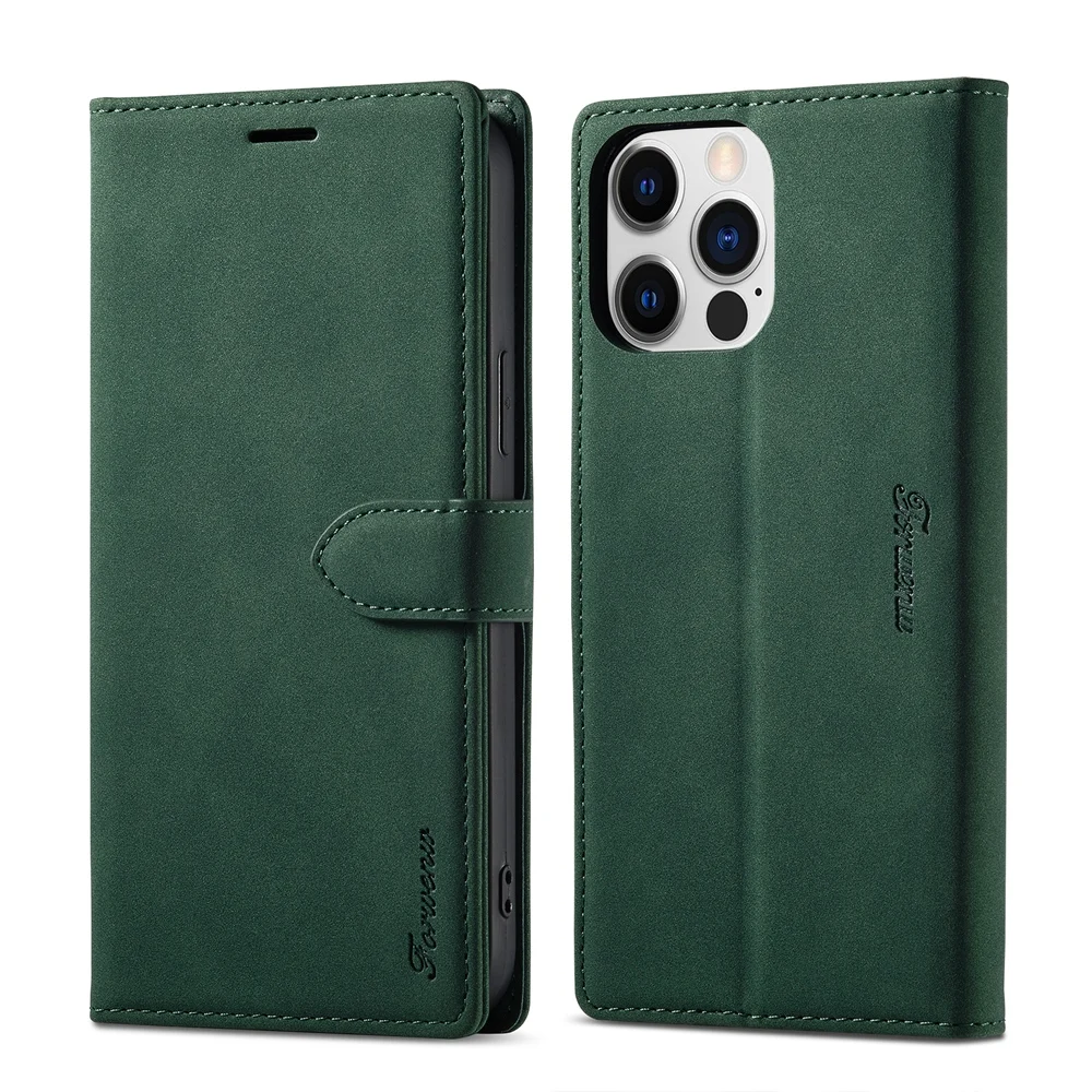 حافظة جلدية مغناطيسية بلون سادة لهاتف آيفون 16 15 14 13 12 Mini 11 Pro Max XR X XS Max 6 6s 7 8 Plus محفظة بفتحات للبطاقات