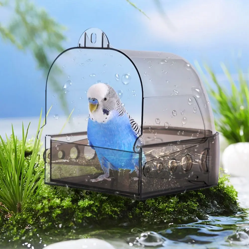 

Wall Mount Bird Shower Box Anti-Slip Multifunctional Parrot Bathtub Drawer Style Plastic Bird Bath Box For Parrots Parakeet