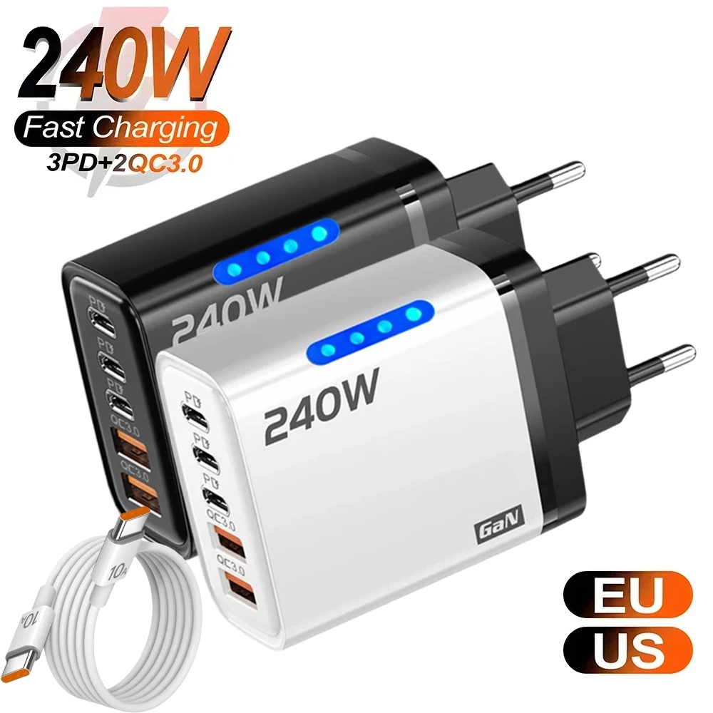 240W Usb Charger 5 …