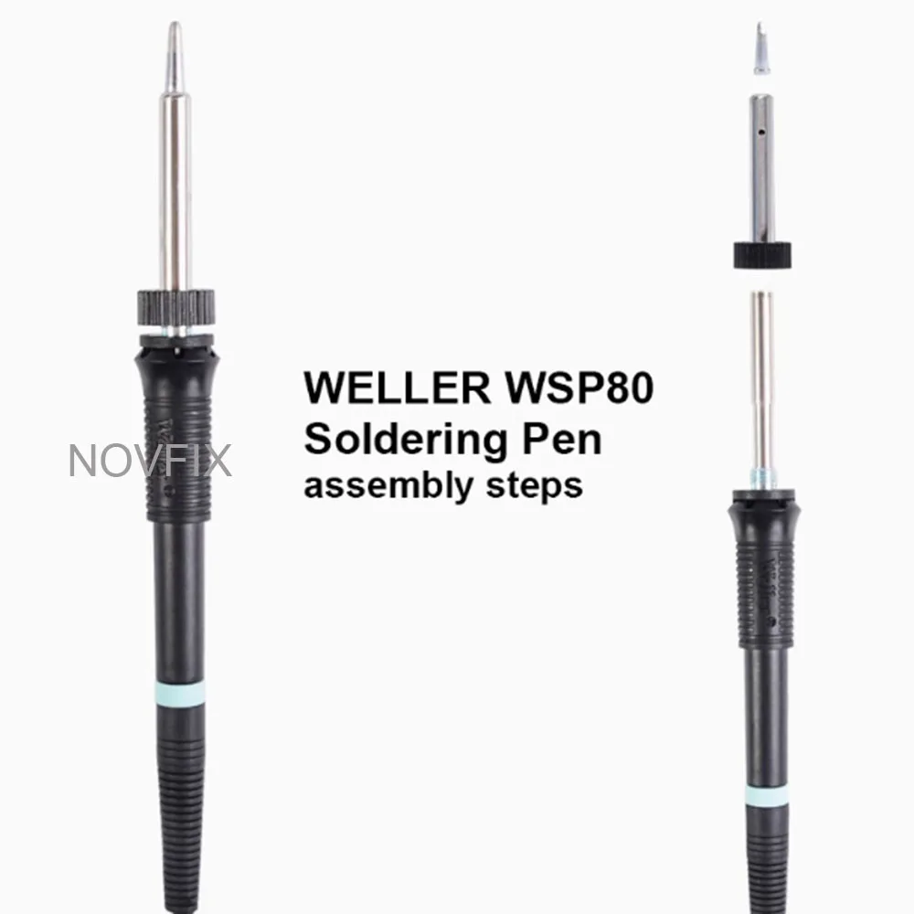 Welding Solder handle With 5pcs Iron Tips For Weller WSP80 WSD81 WS81 WSD161 Soldering Irons Pencil Handle