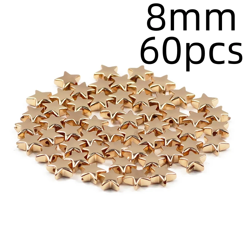 Natürliche 14 Karat vergoldete Hämatit Stein runden Pfeil Herz Stern Spacer Perlen für Schmuck Armband Halskette machen DIY Accessoires – Detail 3
