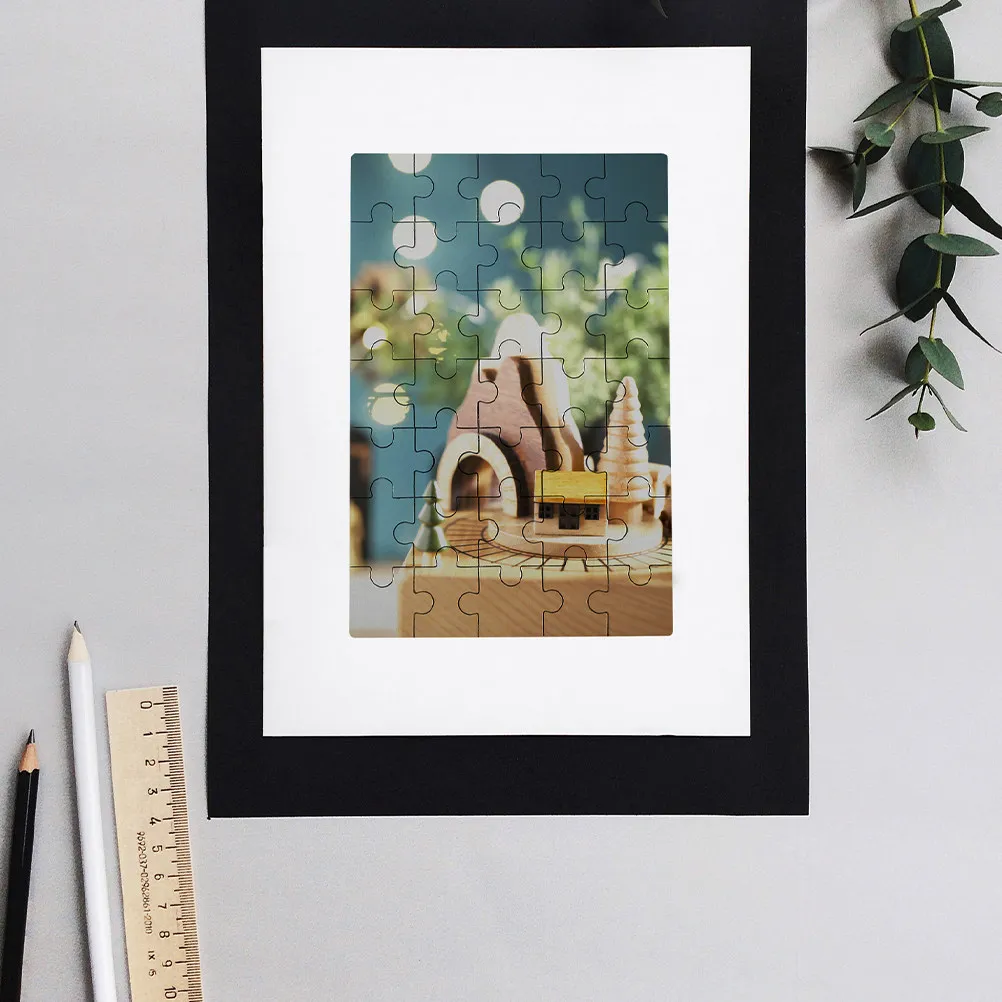 

8 Sheets Blank Jigsaw Puzzle Sublimation Heat Transfer Wooden Puzzles DIY Craft Gift Family Activity Custom Photo Puzzle