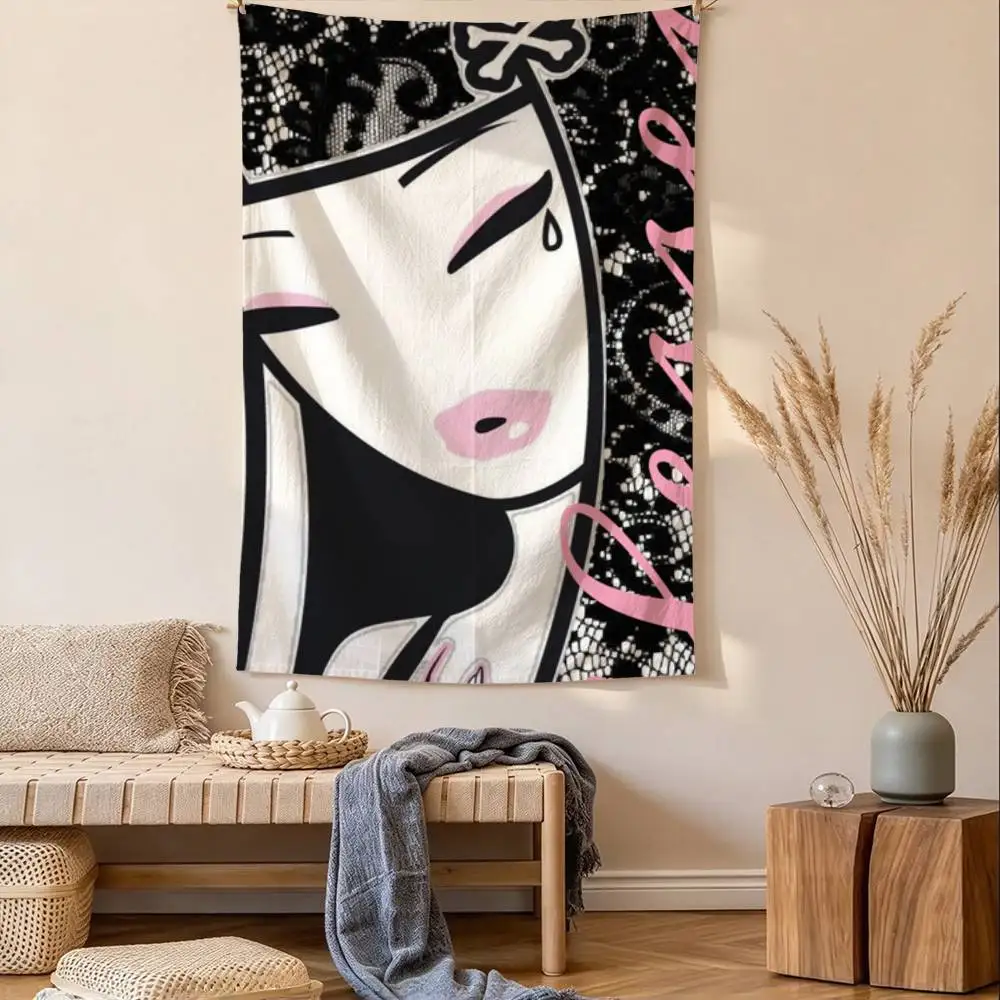 Cartoon T-Tokidokis-s Tapestry Tropical Ocean Wall Hanging for Bedroom Living Room Dorm Home Decor