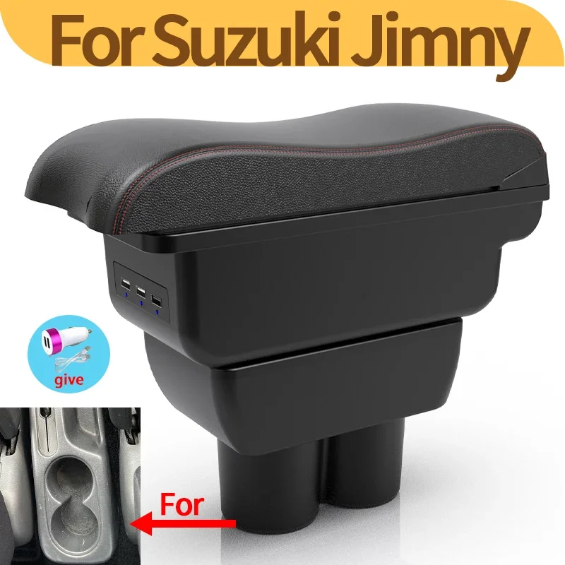 

For Suzuki Jimny JB23 JB43 car center console modified multi-function armrest 1999-2017 double-layer storage box auto parts USB