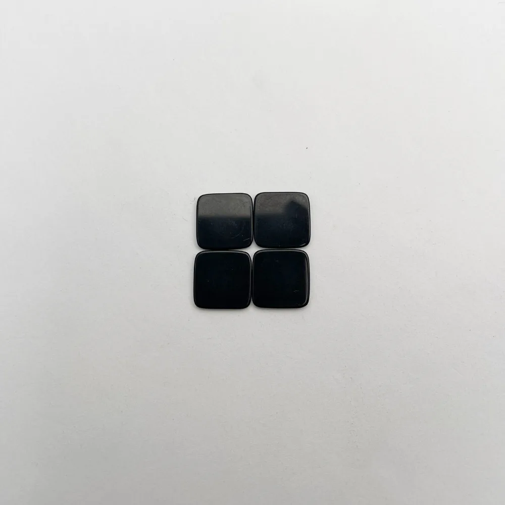 fashion new Natural stone Obsidian Double flat bottom square cabochon about 14MM 12PCS Ring Earrings necklace diy Accessories