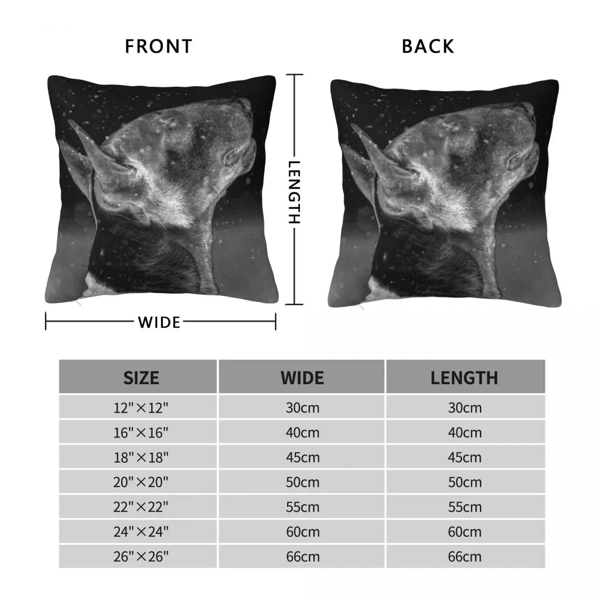Gray Black Bull Terrier Square Pillowcase Polyester Linen Velvet Pattern Zip Decorative Throw Pillow Case Home Cushion Cover