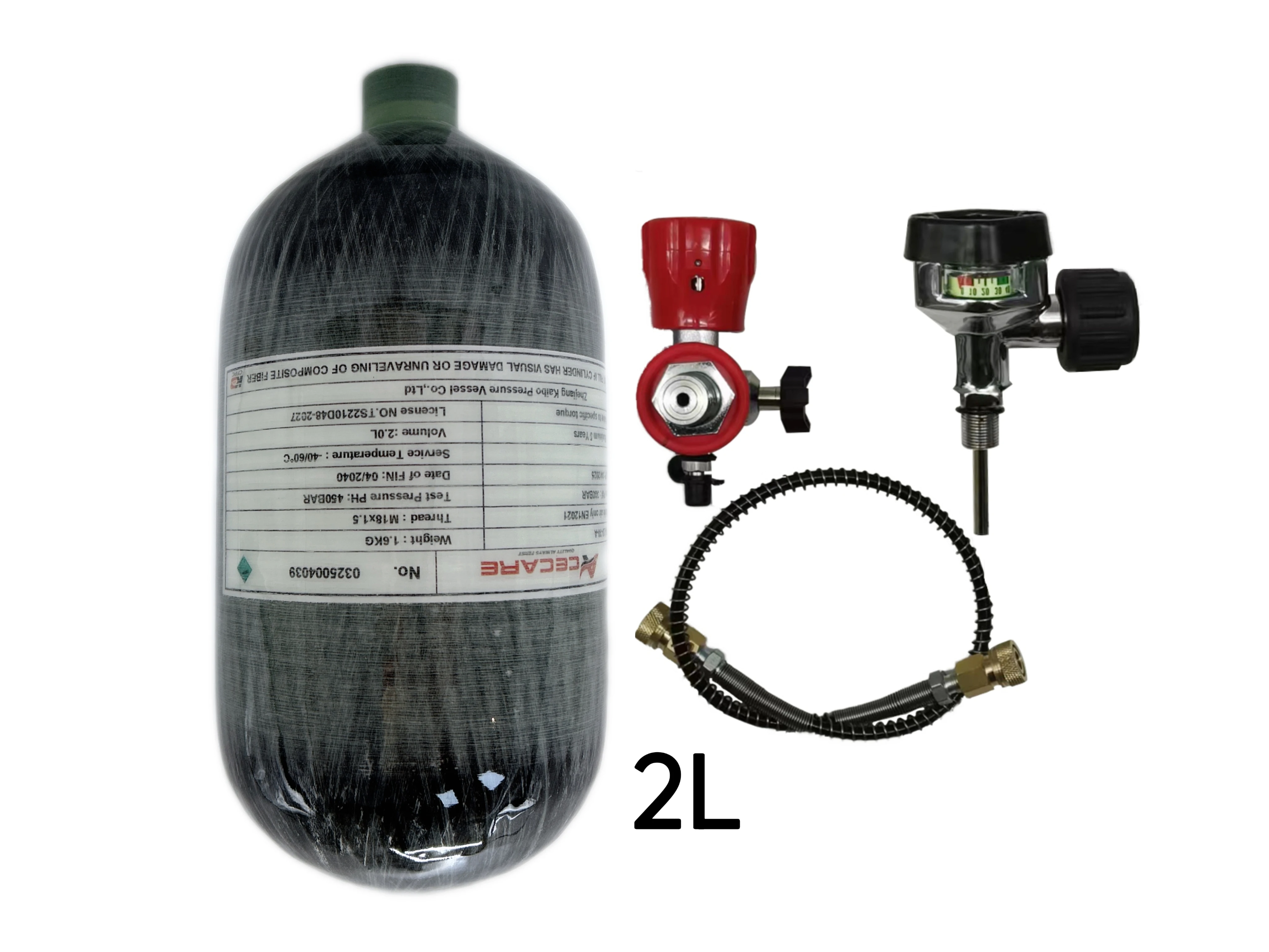 

ACECARE 2L цилиндр из углеродного волокна 4500psi 300Bar HPA бак высокого давления цилиндр для подводного плавания с регулирующим клапаном M18 * 1,5