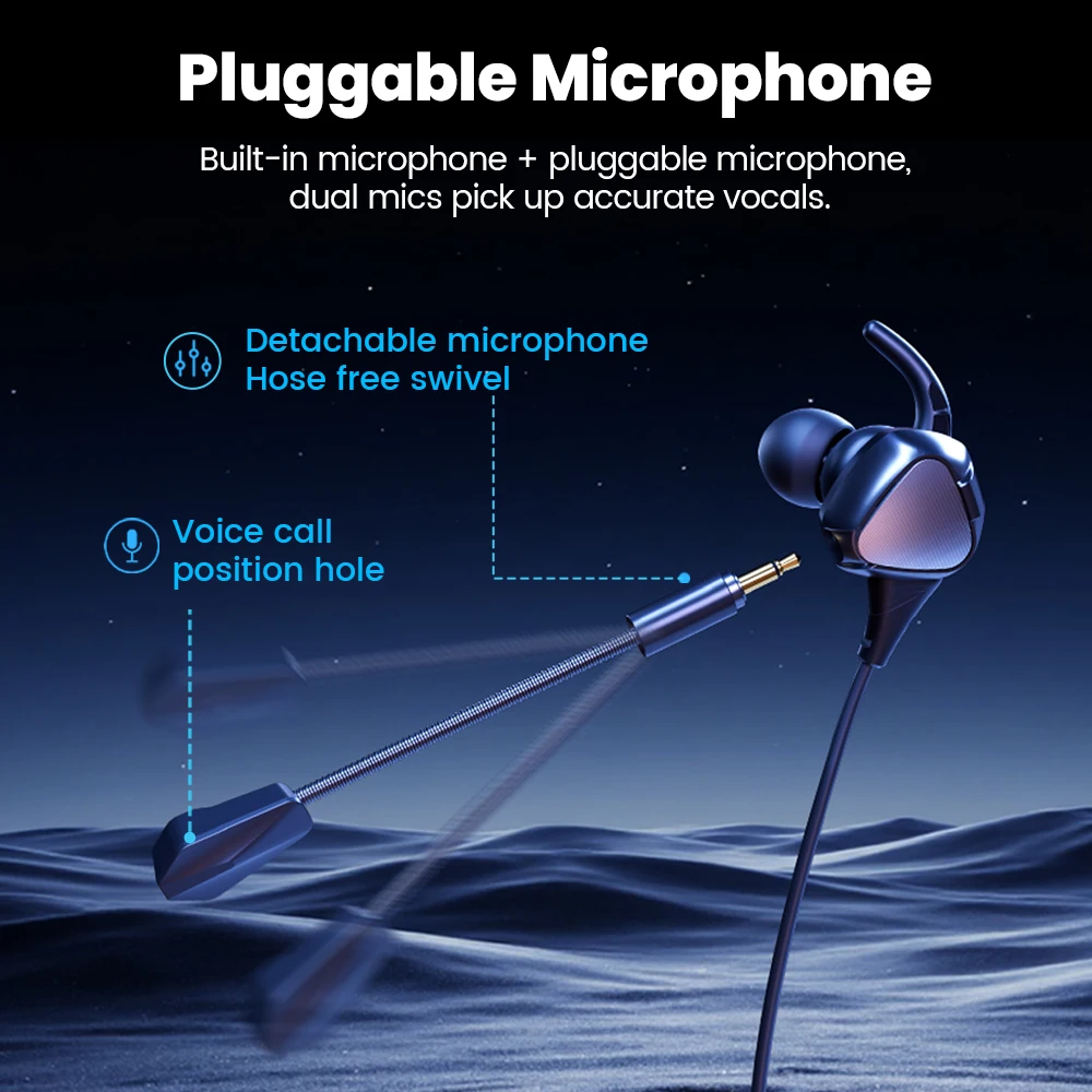 OLAF DAC Type-C/3.5 มม.หูฟังชนิดใส่ในหูหูฟังกีฬาGamerชุดหูฟังหูฟังแฮนด์ฟรีสําหรับiPhone16 15 Samsung Xiaomi