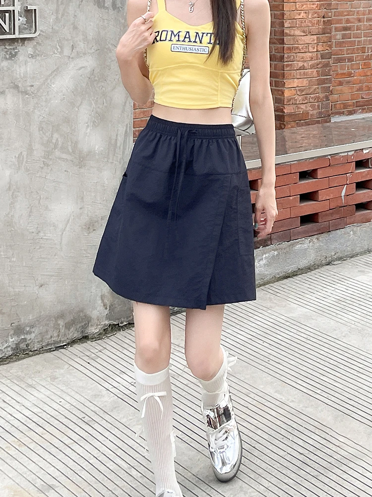 Sommer-Damen-Shorts Schnelltrocknend Leichtgewichtig Mit Taschen Vorderer Schlitz Cargo-Hose Hohe Taille Knielange Shorts Sportliche Freizeithose – Detail 19