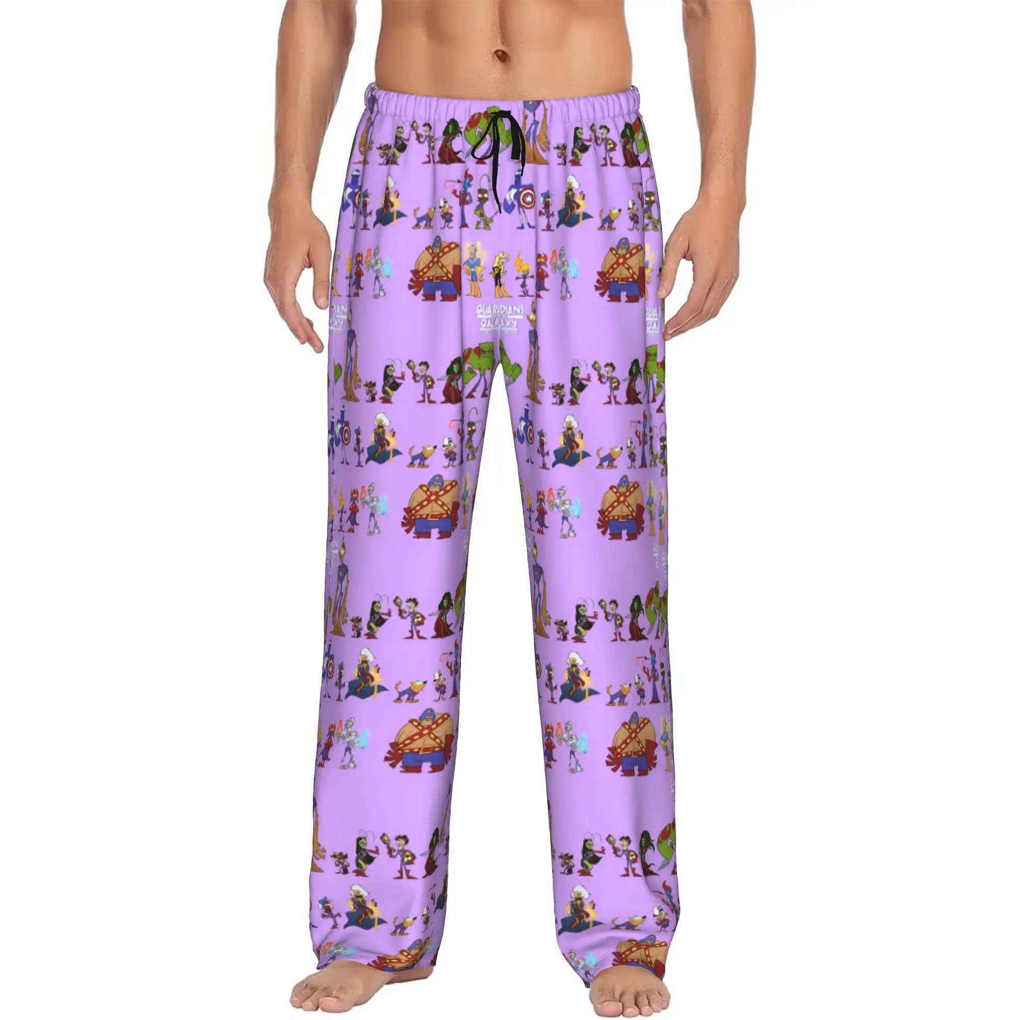 

Custom The Guardians Of Anime The Galaxy Pajama Pants Sleepwear for Men Elastic Waistband Sleep Lounge Bottoms with Pockets