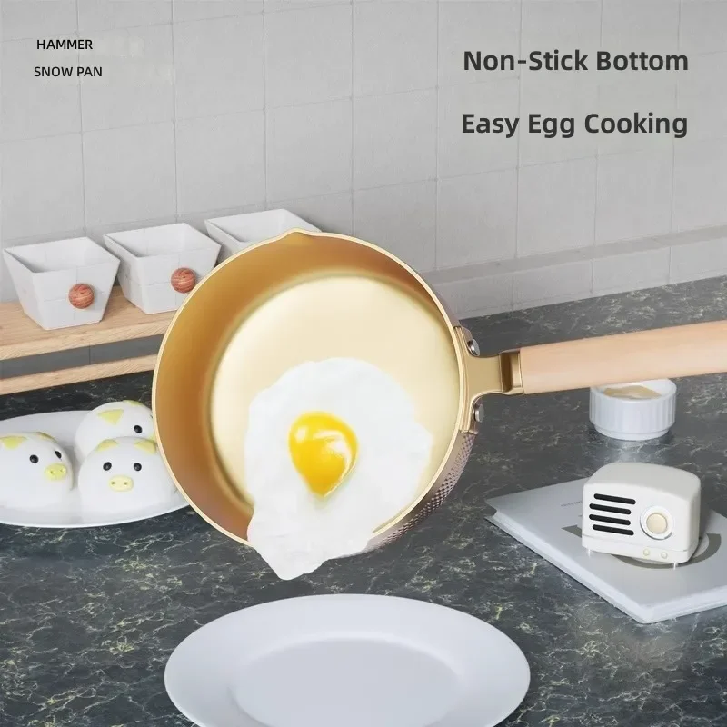 for Japanese Style Non-stick Snow Pan Household Maifanshi Milk Pot for Induction Cooker Gas Stove Small Frying Pan for Eggs