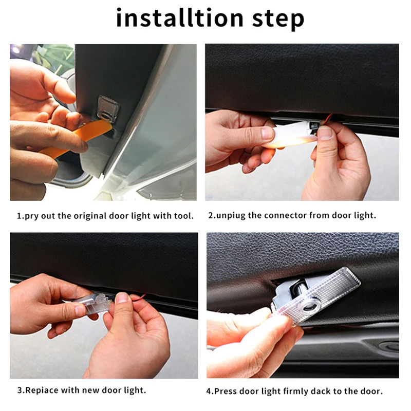 Car Door Welcome Led Projector Light for Peugeot RCZ 2011-2014 Ambiance Decorate Lamp Collision Avoidance Illuminated Accessory