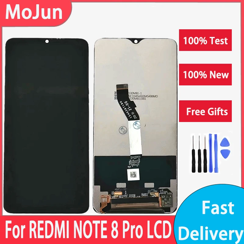 

Абсолютно новый дисплей с рамкой 6,53 дюйма для Xiaomi Redmi Note 8 Pro 2015105 M1906G7I ЖК-дисплей + преобразователь сенсорного экрана в сборе