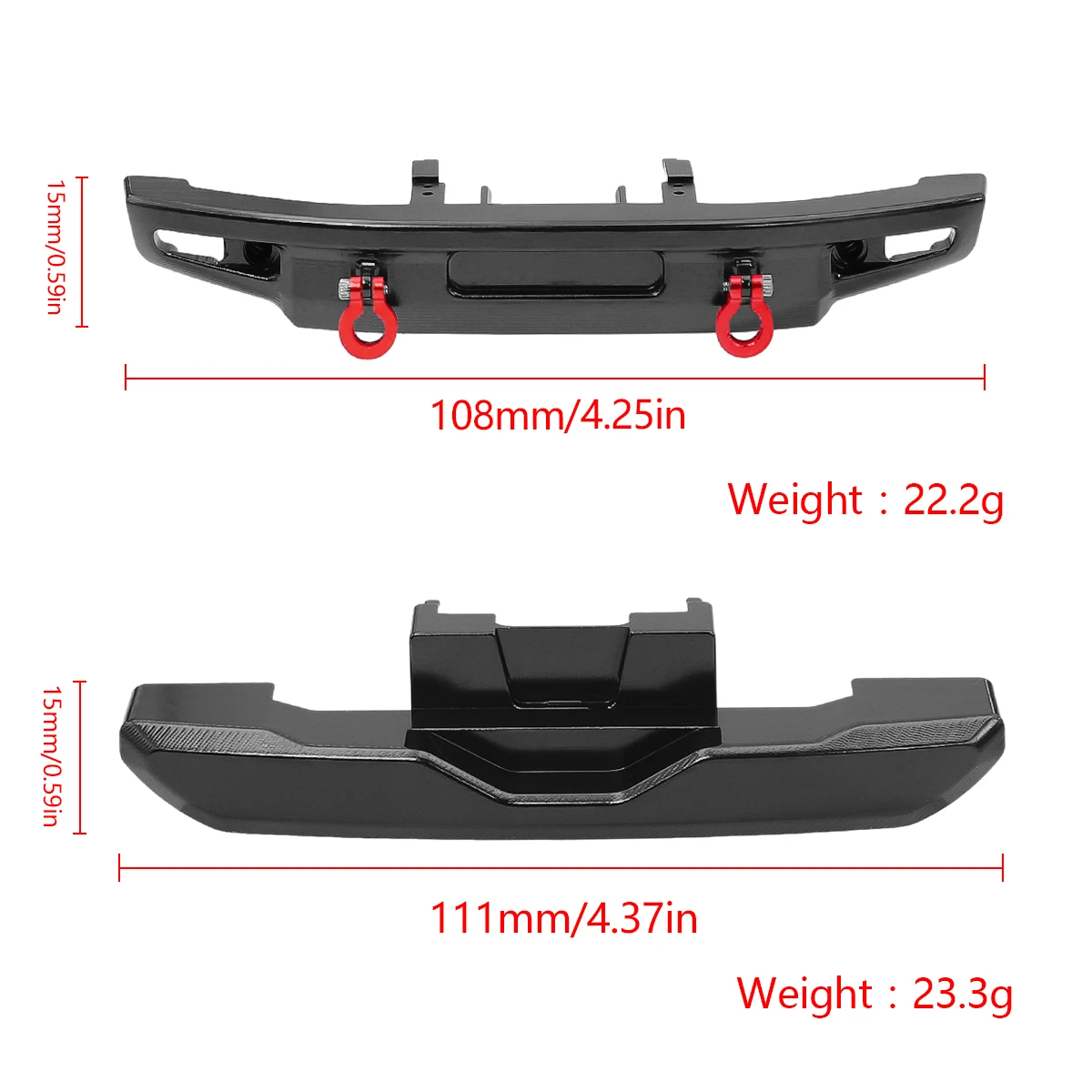 TRX4M CNC aluminiowy przedni tylny zderzak do 1/18 zdalnie sterowany samochód gąsienicowy Traxxas TRX-4M Bronco ulepszenia części