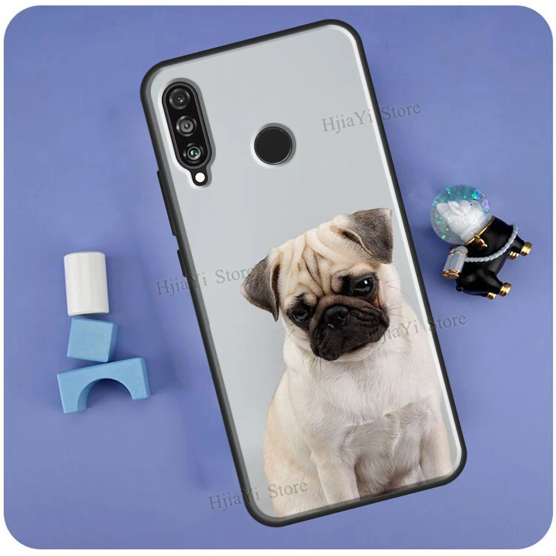 Cute Pug Dog Case For Huawei P50 Pro P20 P30 P40 Mate 20 Lite P Smart 2019 Nova 5T Honor 50 Lite 9X 8X