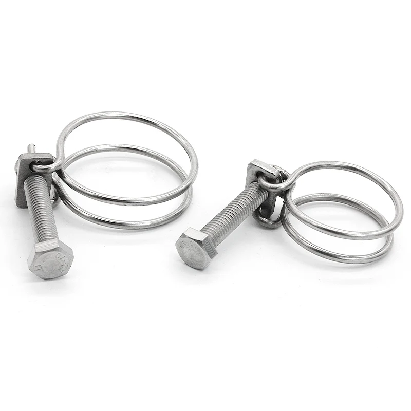 1/2/5Pcs 304 Stainless Steel Pipe Hoop Double Wire Throat Hoop Strong Clip Adjustment Fixed Upvc Hose Hoop Water Pipe