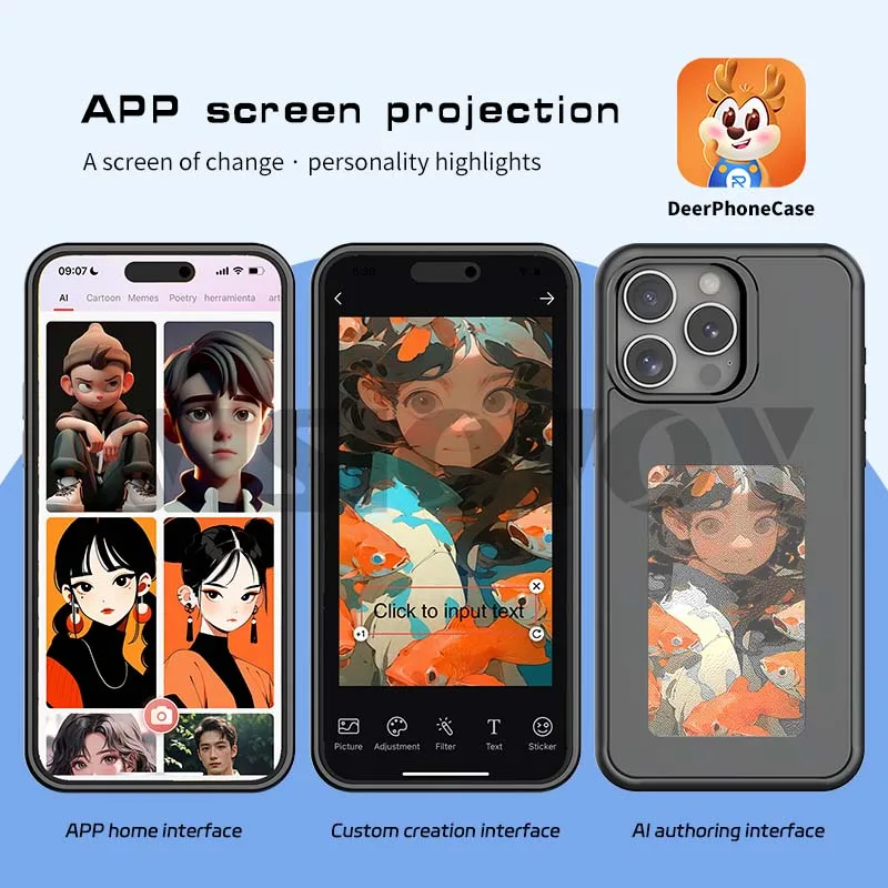 New Cases E-Ink For iphone 16 Pro Max Smart Phone Case NFC Transmit Picture Four Colors Screen Phone Cases Cartoon Covers Funda