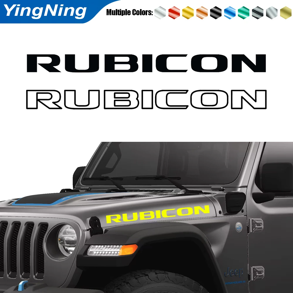 2 Pcs Engine Cover Side Hood Sticker Rubicon Stripes Reflective Vinyl Decal For Jeep Renegade Sport Accessories 2022 2023