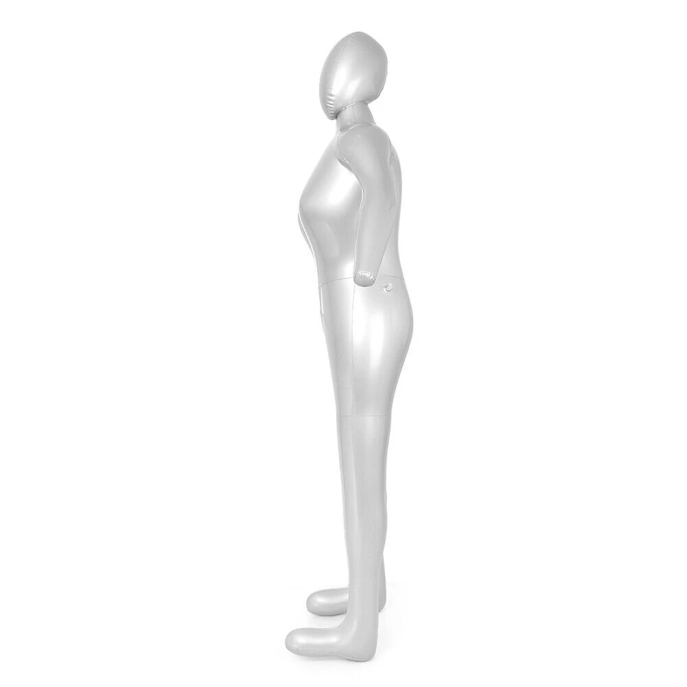 For Clothing Collections Ladies Full Body Inflatable Mannequin Ladies Full Body Inflatable Mannequin Silver Flexible