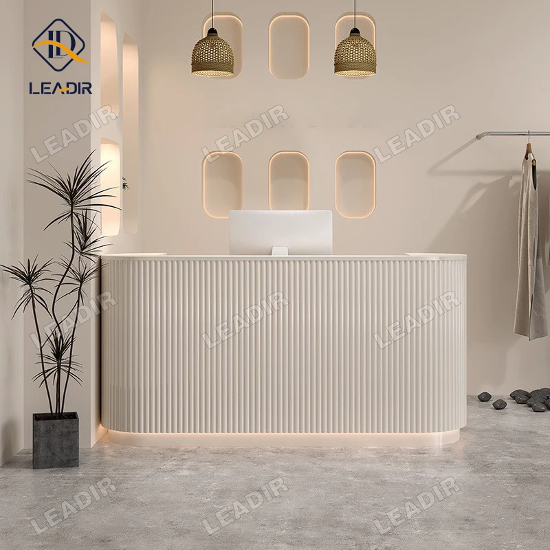 Customize logo Office Furniture Counter Front Table Cashier Leisure Club Reception Desk Salon Furniture Counter Beauty Salon