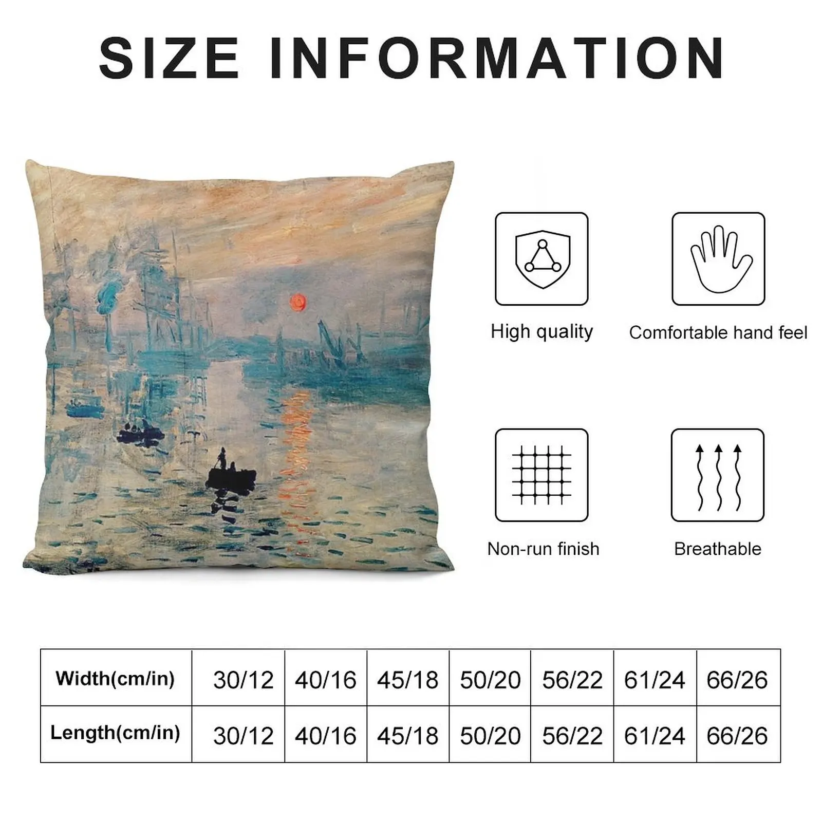 Impression Sunrise' 'Impression Soleil Levant' de Claude Monet Throw Pillow Throw Pillow Covers pillow