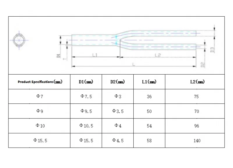 Cable Pants Accessory No Shrinkable Speaker Audio Cable Wire Pants Boots PVC Y Splitter Pant Audio Cable 7mm 9mm 10mm 15.5mm