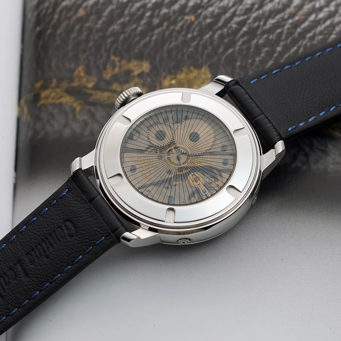 NEW Merkur Moon Phase Awaken Calendar Watch Business Formal Wear Mechanical Watch Vintage Date Window White 40mm Reloj Hombre