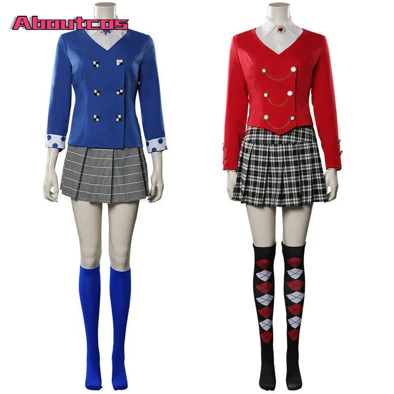 Aboutcos Movie Heathers The Musical-Veronica Sawyer Cosplay Costume Uniform Skirt Outfits Halloween Carnival Costumes