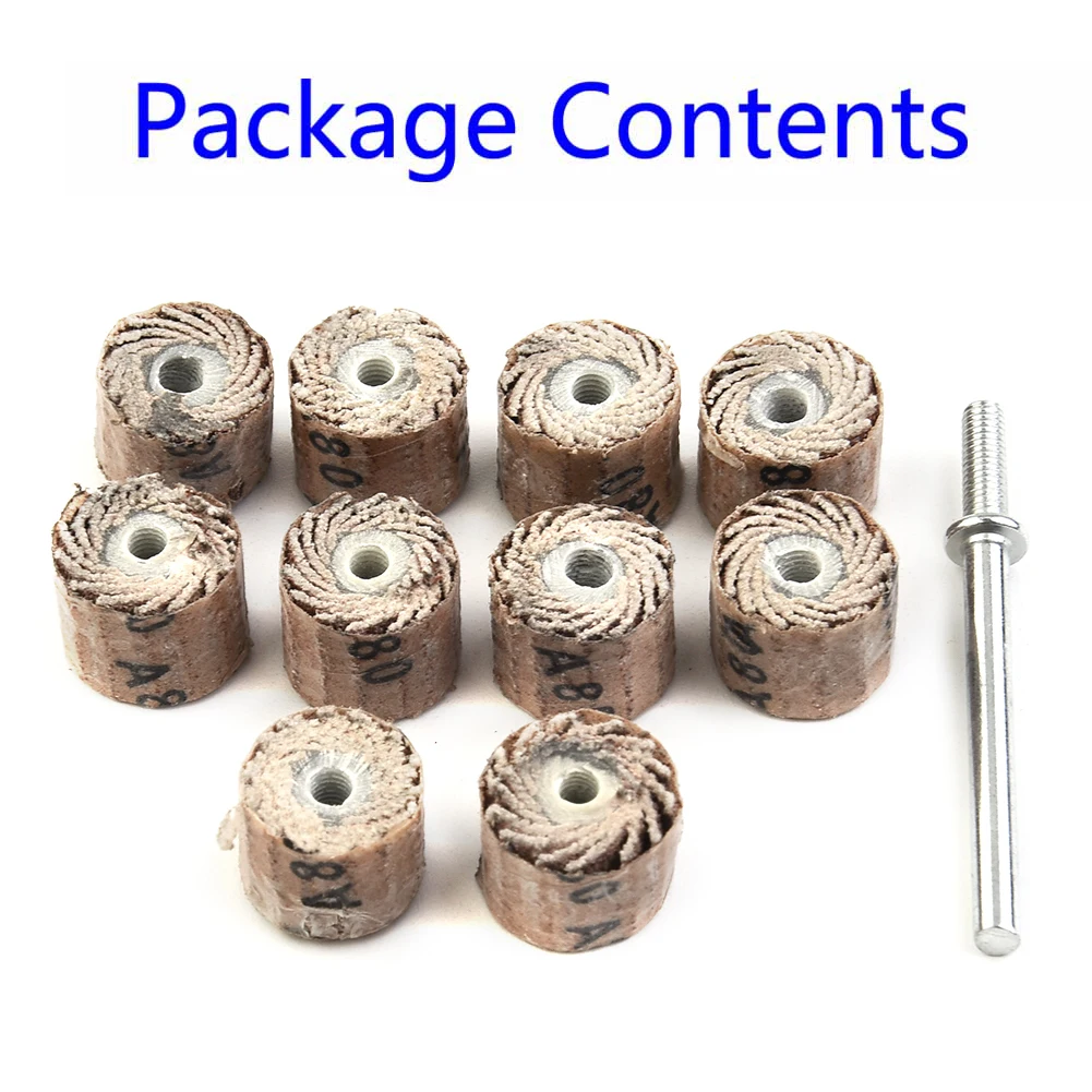 

10PCS 80-600Grit Flap Grinding Wheel With Rods Sanding Drill Abrasive Sandpaper Shutter Polishing Wheel Abrasive Power Tools