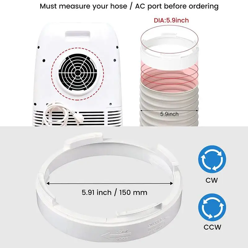 Exhaust Duct Interface For Portable Air Conditioner Hose Tube Connector PP 15cm For Mobile Air Conditioner Hose