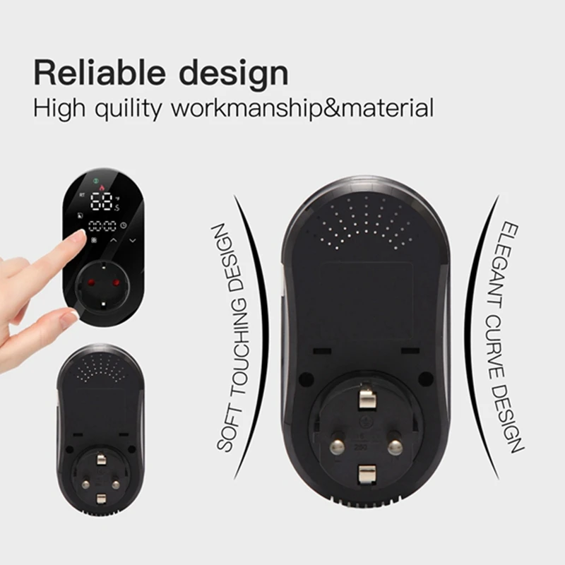 Presa di controllo App Smartlife Smart Plug regolatore di temperatura a LED spina europea nera