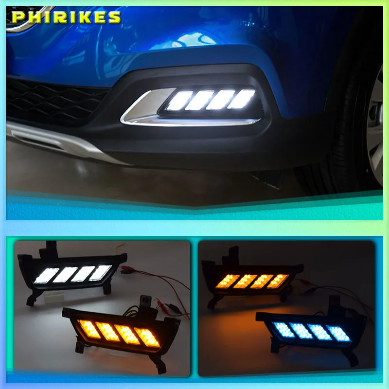 

For MG ZS 2017 2018 LED Daytime Running Light Yellow Turn Signal Function 12V Car DRL Fog Lamp Decoration