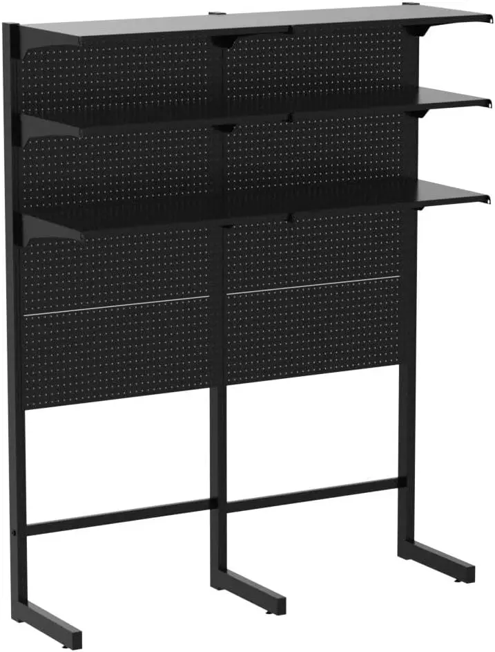 JWX DDB Gaming Pegboard Standing Shelf Units, Modular Pegboard and Shelf System with 15 Pieces Organizer Tool Holders