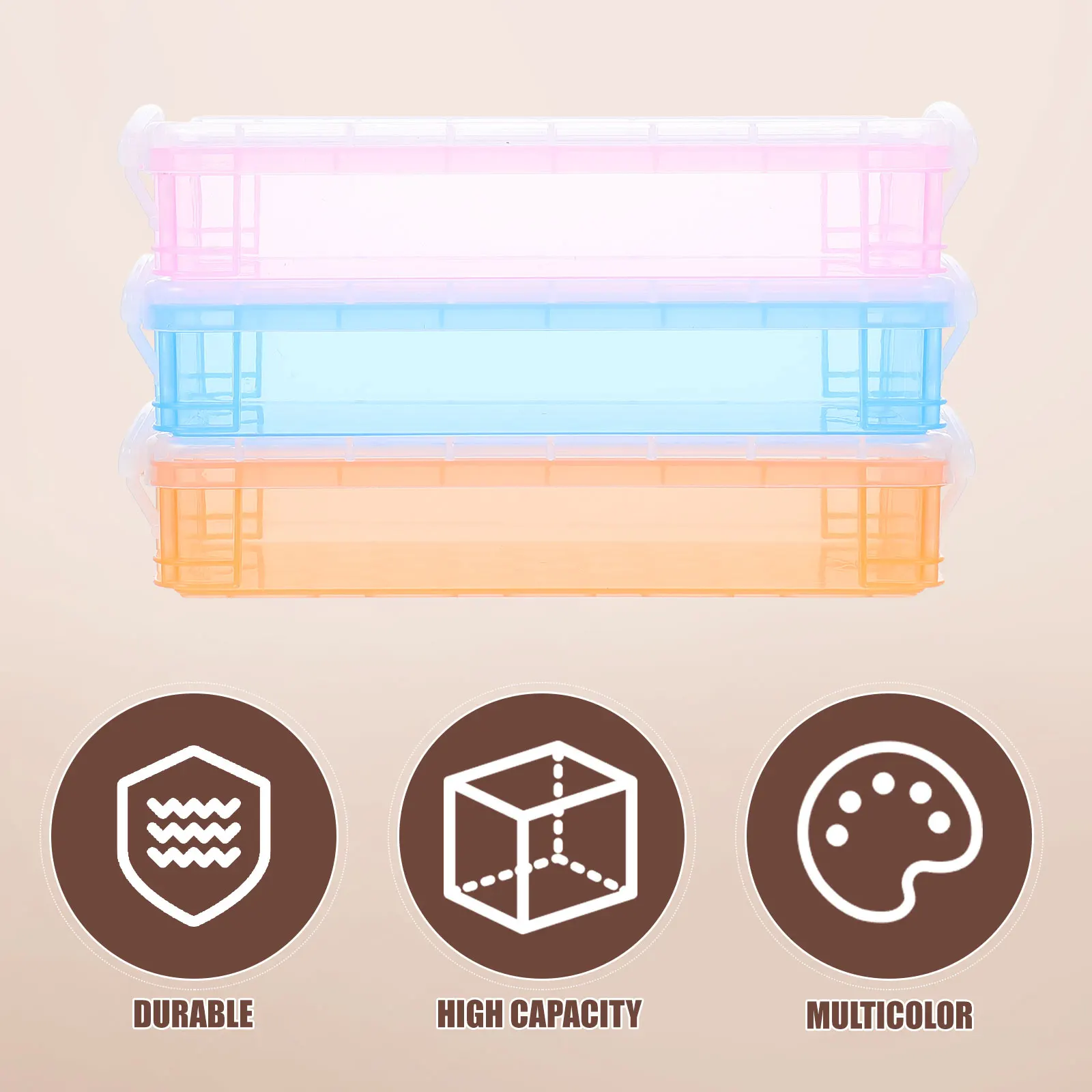 

Pencil Case Plastic Storage Small for School Pencils Students Holder Transparent