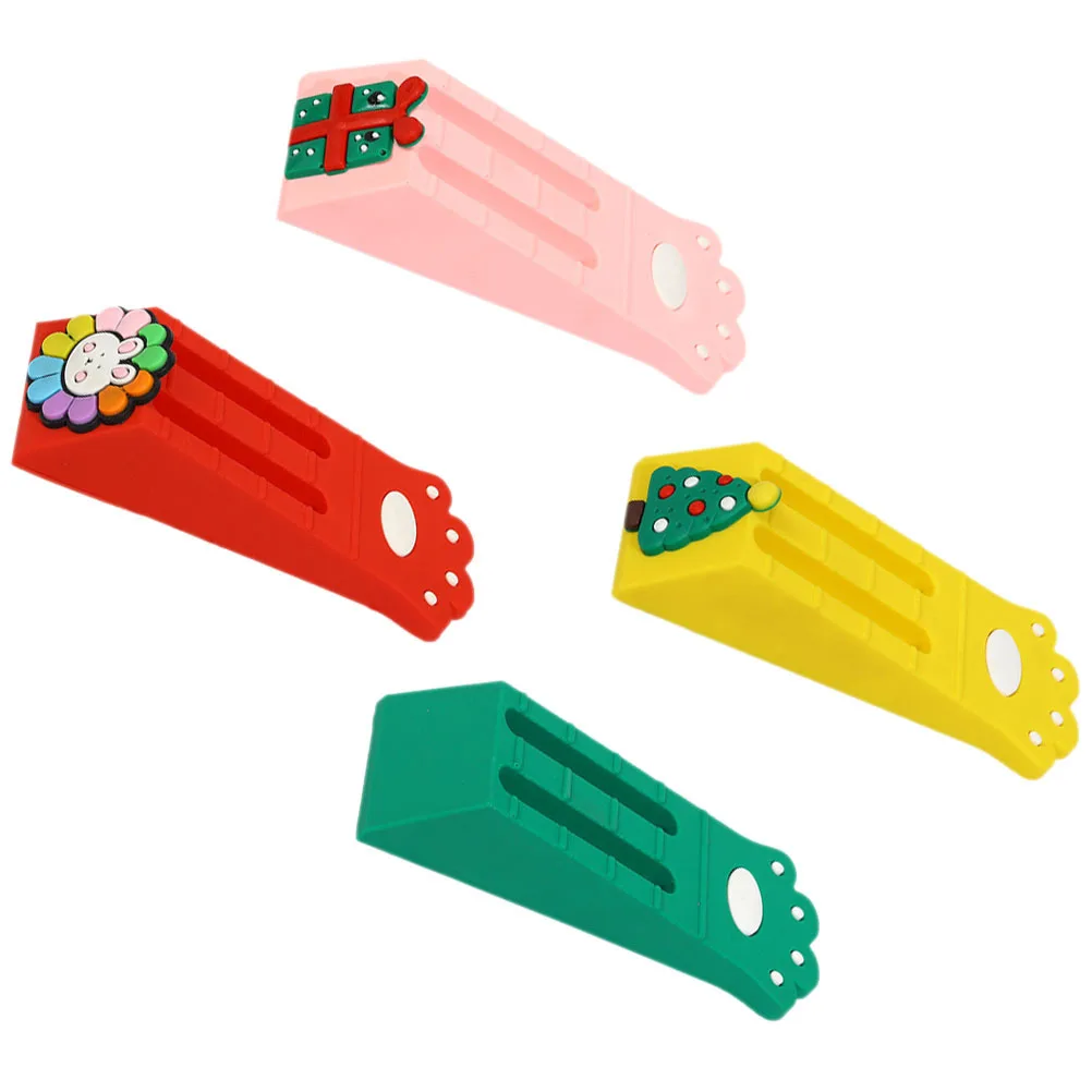 

4Pcs Anti-Collision Door Stopper PVC Security Door Stops for Home Office Garage Wall Protection Wedge Floor Bottom Holder