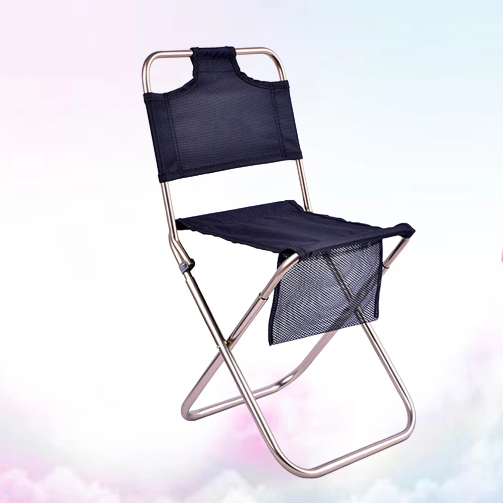 

Durable Compact Folding Stool Outdoor Chair For Camping Fishing Picnic Beach Barbecue Traveling Black