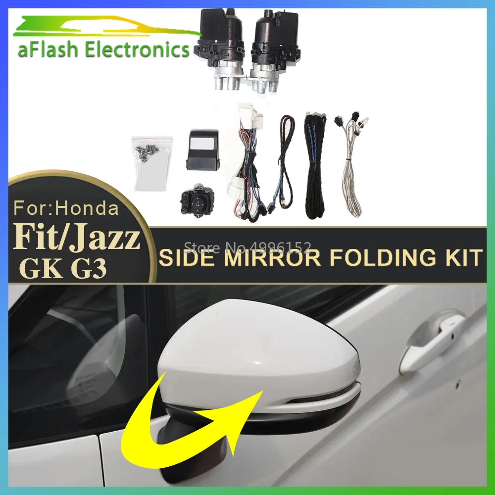 For HONDA Fit Jazz GK GR GS 2014-2024 Car Side Mirror Folding Kit Rearview Mirror Folding Motor Engine Electric Power Fold