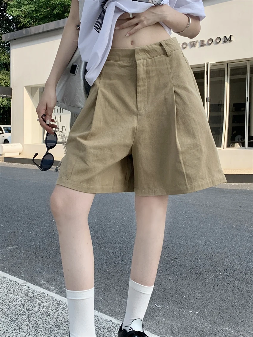 

Alien Kitty Office Lady Half Pants Women Chic Summer New Loose Work Wear Wide Leg Casual 2023 All Match Fashion Slim Shorts