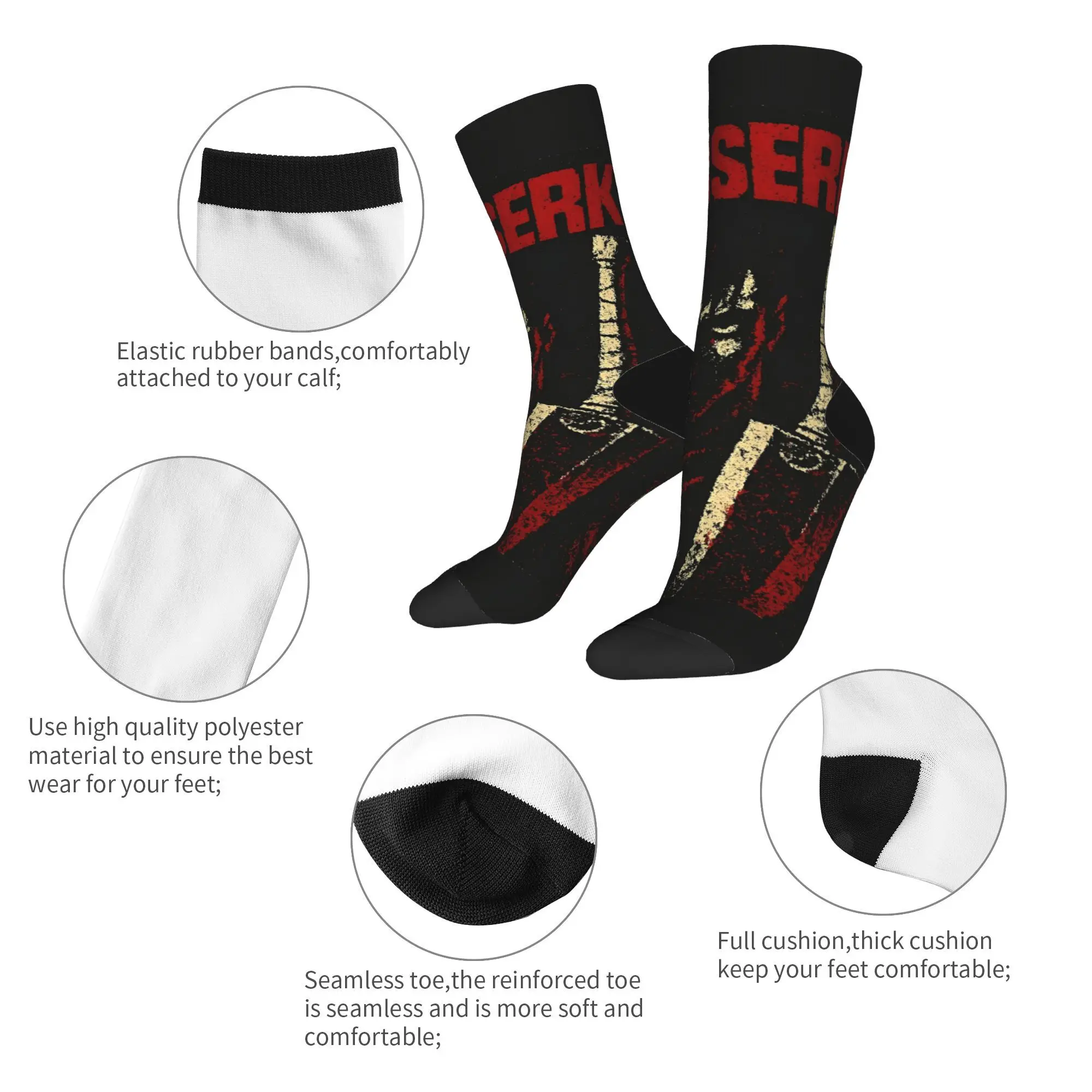 أنيمي B-bererks الجوارب الجرافيك جوارب المضادة للانزلاق الرجال الجوارب عالية الجودة الخريف خمر الجري الجوارب