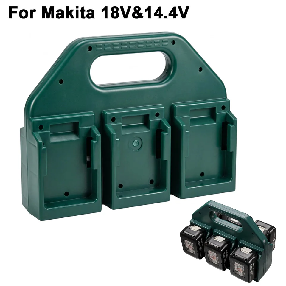 6 Slot Battery Holder for Makita 18V&14.4V Portable and Rugged Battery Case Compact Organizer for Easy Storage and Transport