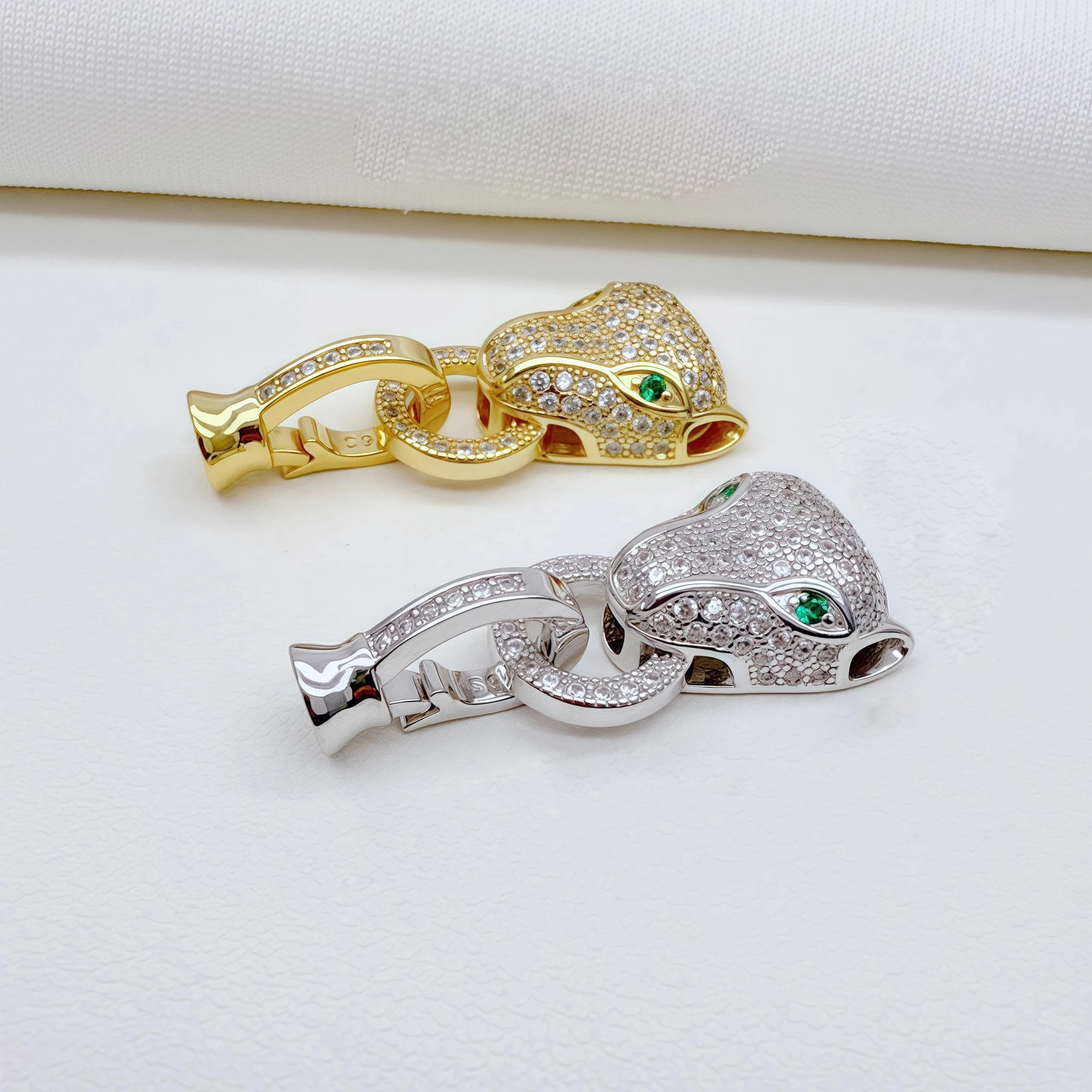 MeiBaPJ 925 Sterling Silver Leopard Clasp Accessory Fine Wedding Jewelry for Women