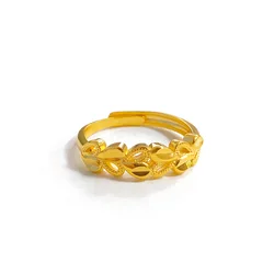 100% 18K Gold Jewelry rings for Women  Wedding rings Bohemia Engagement Irregular Anillos Mujer18 K Gold Box