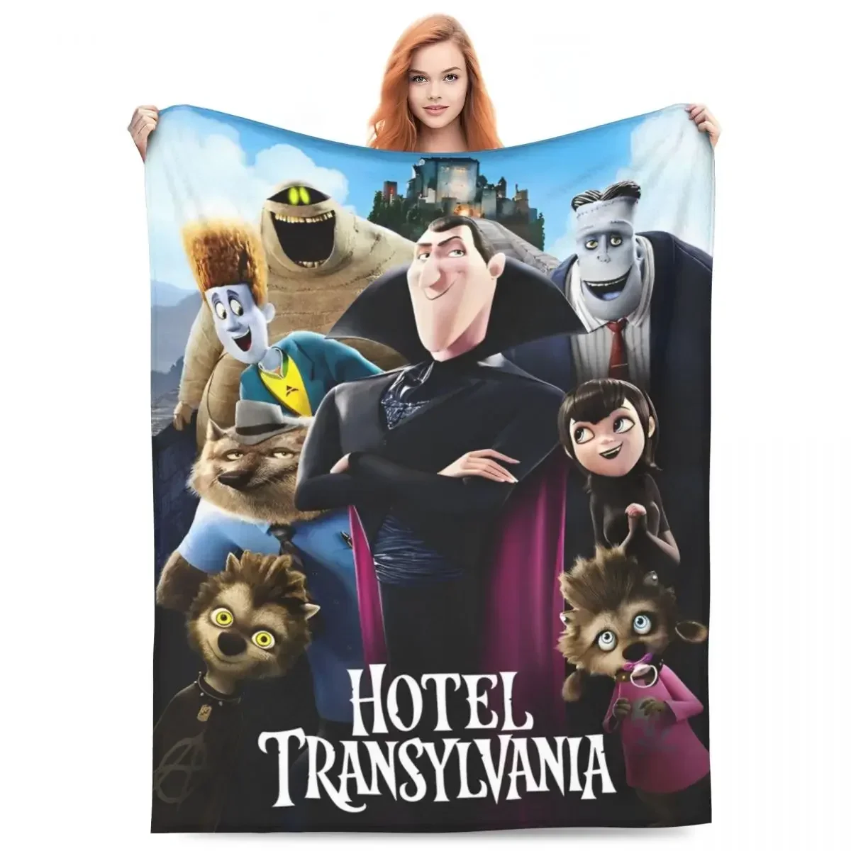 

Одеяло-плед Hotel Transylvania, очень мягкое, для пикника, путешествий, зимы, декоративное, для дома, покрывало на кровать