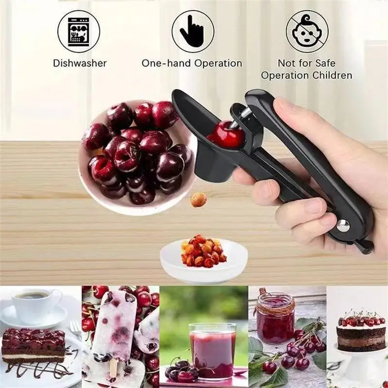 Food Grade Cherry Seeder Pitter with Ergonomic Non Slip Handle Perfect for Home Kitchen Baking Jam Dessert Making